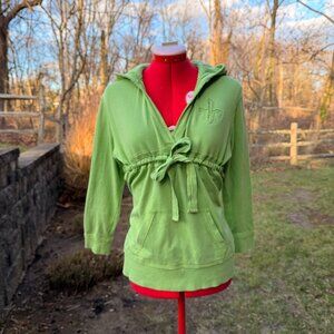 Vintage Vertigo Paris Green Tie-Waist Hoodie